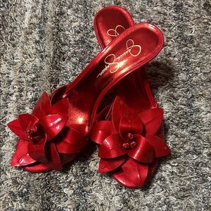 Jessica Simpson Red Floral Heels